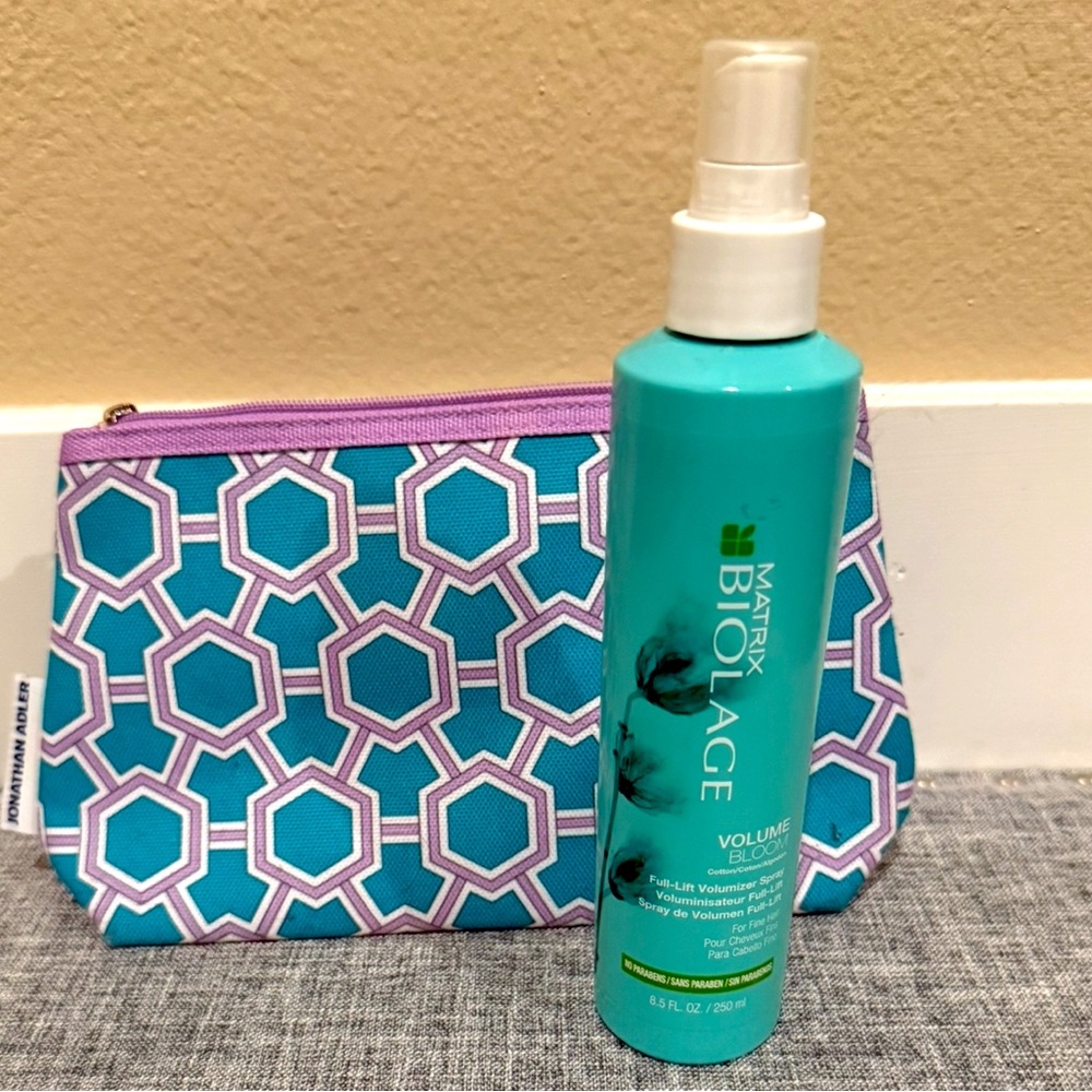 NWT Biolage VolumeBloom Full-Lift Volumizer Spray 8.5oz. PLUS Jonathan Adler Bag